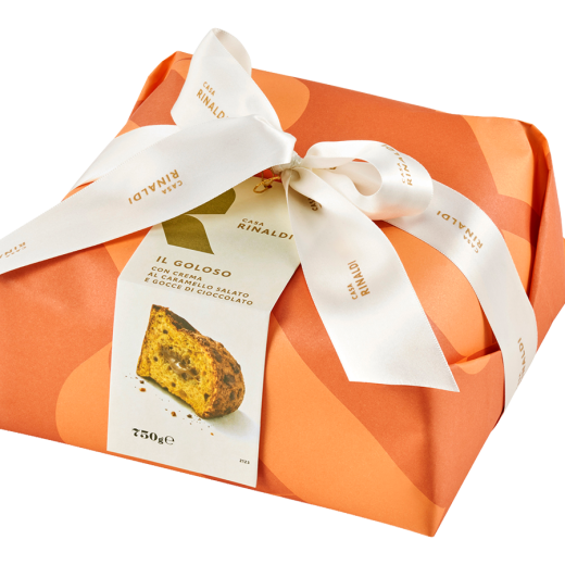 Panettone picaturi ciocolata+caramel sarat Casa Rinaldi (750g)