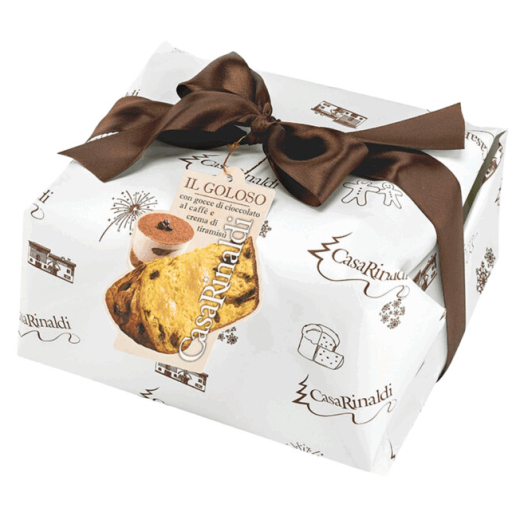 Panettone picaturi ciocolata cu cafea + crema tiramisù Casa Rinaldi (750g)
