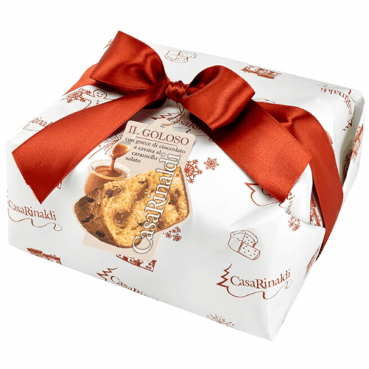Panettone picaturi ciocolata+caramel sarat Casa Rinaldi (750g)