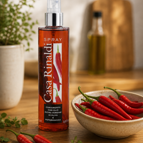 Ulei de măsline extra virgin aromatizat cu ardei iute spray 250ml