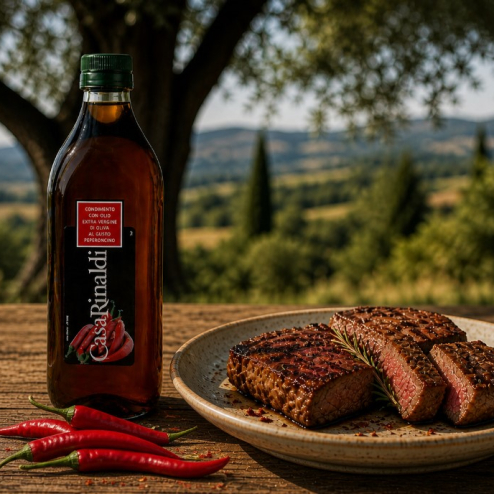 Ulei de măsline extra virgin aromatizat cu ardei iute 1L