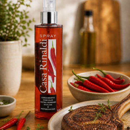 Ulei de măsline extra virgin aromatizat cu ardei iute spray 250ml